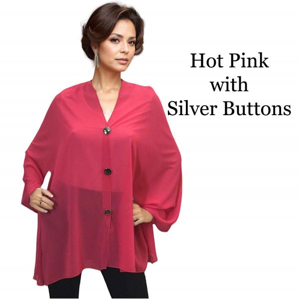Wholesale 3846 - Georgette Button Shawls 053S - Hot Pink w/Silver Buttons<br>
Georgette Button Shawl

 - 27