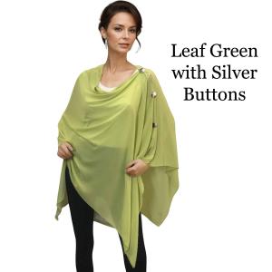 3846 - Georgette Button Shawls 068S - Leaf Green w/Silver Buttons<br>
Georgette Button Shawl

 - 27
