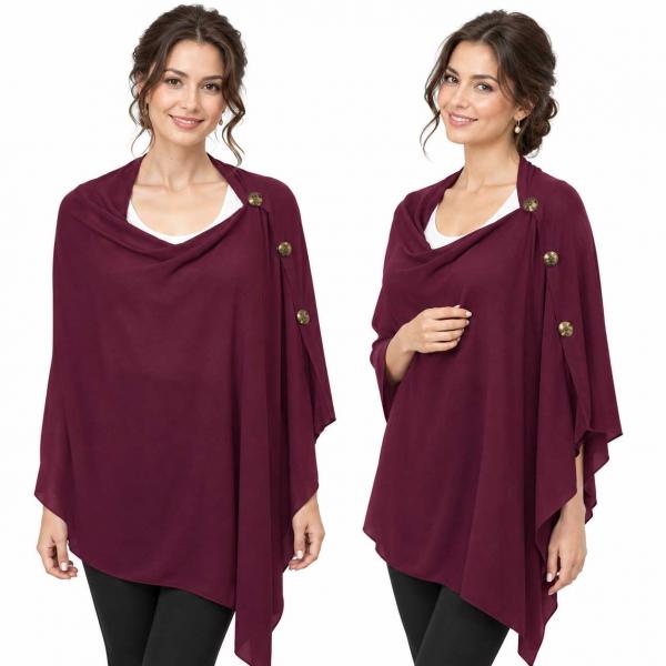 wholesale 3846 - Georgette Button Shawls 063G - Plum w/Gold Buttons<br>
Georgette Button Shawl - 