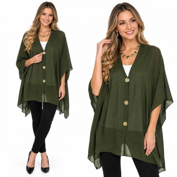 wholesale 3846 - Georgette Button Shawls 171/G<br>
Olive w/Gold Buttons
 - 