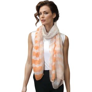 Wholesale 3861 - Assorted Cotton Feel Summer Scarves 3781 - Peach<br>
Two Tone Geometric Polka Dot Scarf - 27