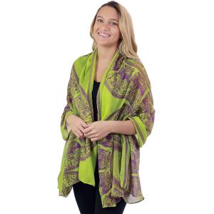 3861 - Assorted Cotton Feel Summer Scarves 4341 - Lime/Purple<br>
Aztec Print Summer Shawl - 30