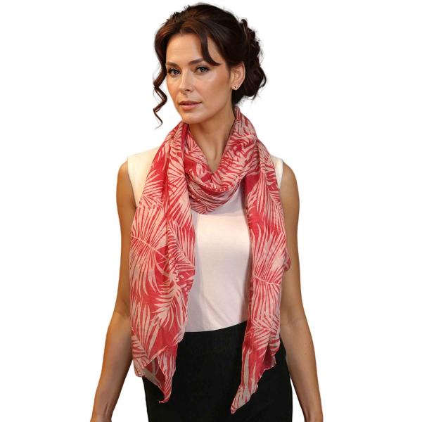 Wholesale 3861 - Assorted Cotton Feel Summer Scarves 8286 - Fuchsia<br>
Palm Tree Print Summer Scarf - 30