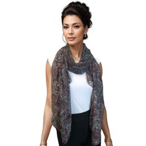 3861 - Assorted Cotton Feel Summer Scarves 9172 - Burgundy<br>
Paisley Summer Scarf - 31.5