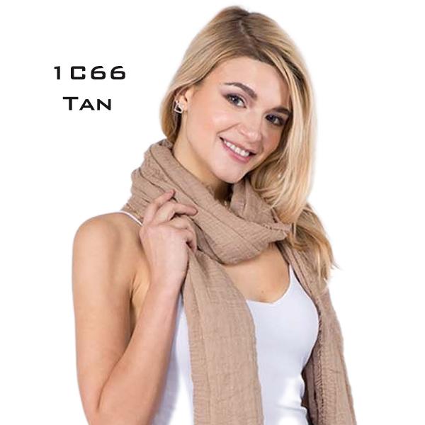 Wholesale 3861 - Assorted Cotton Feel Summer Scarves 1C66 - Tan<br>
Gauze Scarf - 33