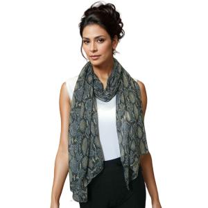 3861 - Assorted Cotton Feel Summer Scarves 4116 - Grey<br>
Reptile Print Scarf - 24