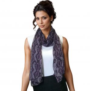 3861 - Assorted Cotton Feel Summer Scarves 4116 - Purple<br>
Reptile Print Scarf - 24