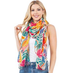 Wholesale 3861 - Assorted Cotton Feel Summer Scarves 4280/FS - Vibrant Floral<br>
Cotton Feel Scarf - 36
