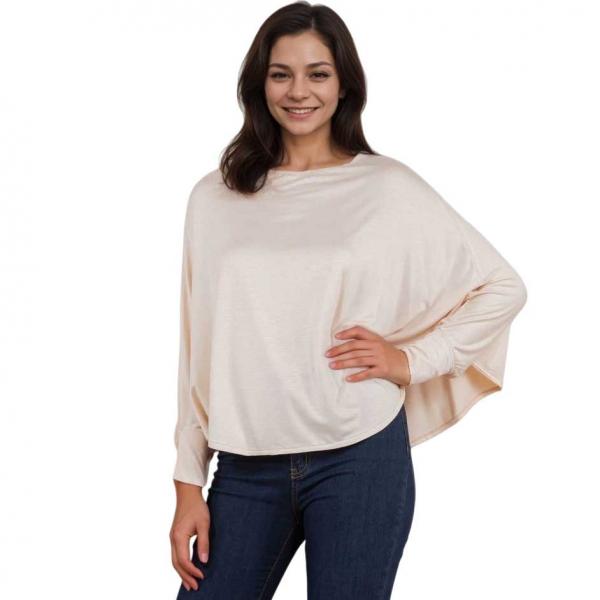 wholesale 1818  - Jersey Poncho with Sleeves Beige<br>
Poncho with Sleeves - One Size Fits Most