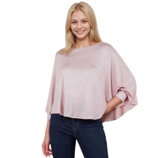 wholesale 1818  - Jersey Poncho with Sleeves Light Pink<br>
Poncho with Sleeves - One Size Fits Most