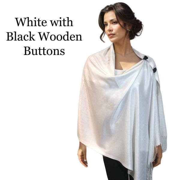 Wholesale 3866 - Pashmina Style Solid Color Button Shawls 3109 - Solid White<br>
Pashmina Style Button Shawl - 27