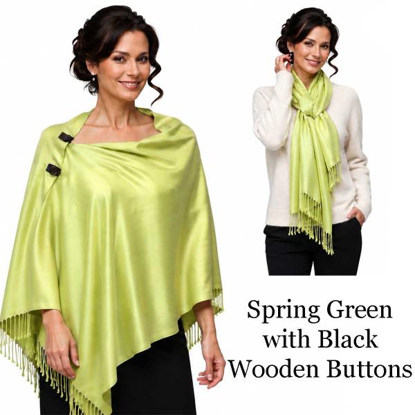 wholesale 3869 - Solid Pashmina  Button Shawls  #09<br>
Solid Spring Green - One Size Fits Most