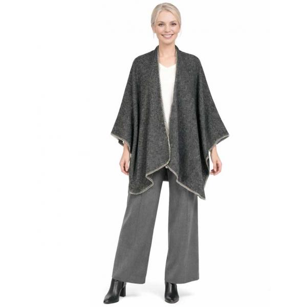 wholesale 5133 - Sparkle Tweed Ruana 5133 - Dark Tweed with Sparkle - One Size Fits Most