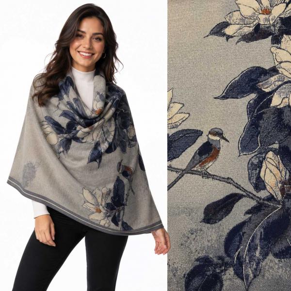 wholesale 3898 - Cashmere Feel Shawls 3957/01
Bird Motif Design - 26' x 70