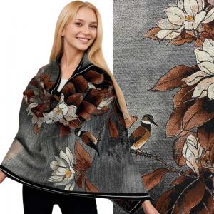3898 - Cashmere Feel Shawls 3957/02
Bird Motif Design - 26' x 70