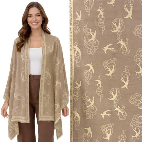 wholesale 3898 - Cashmere Feel Shawls Doves/01
Dove Motif Design - 26' x 70