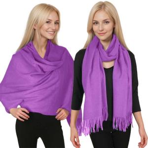 2402 - Cashmere Feel Solid Color Scarves 2402 - Purple - 26