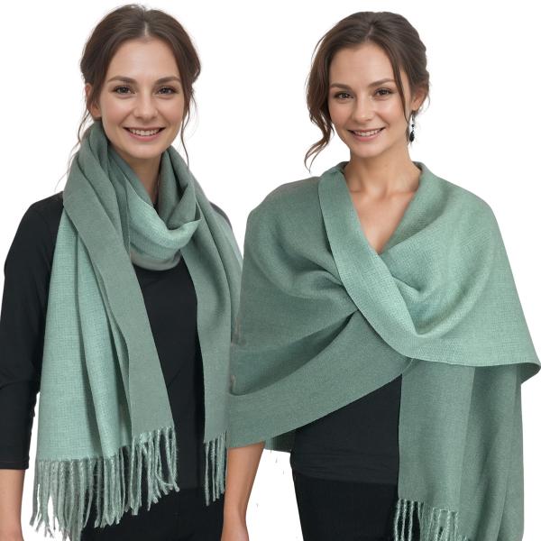 wholesale 2402/2404 - Cashmere Feel Scarves  2404 - Two Tone Mint - 26