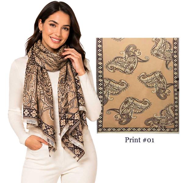 wholesale 3914/T - Silk Blend Scarves/Shawls #01 - 