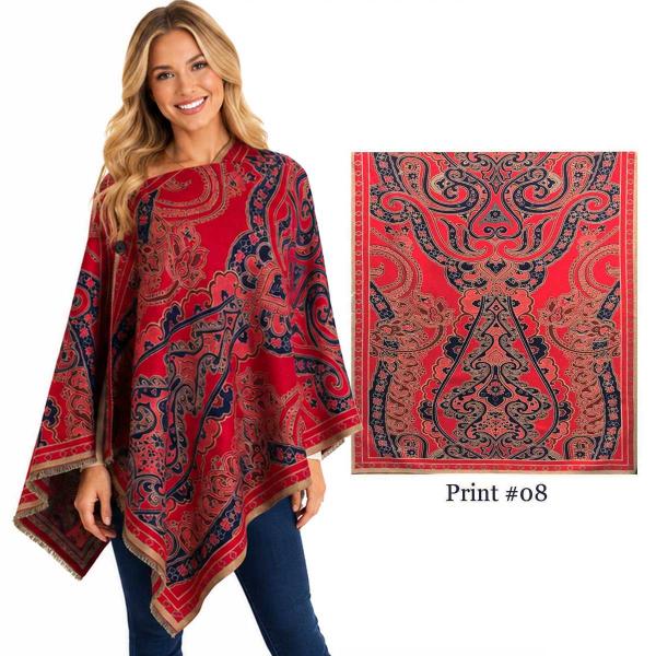 wholesale 3916/T - Silk Blend Button Shawls #08 - 