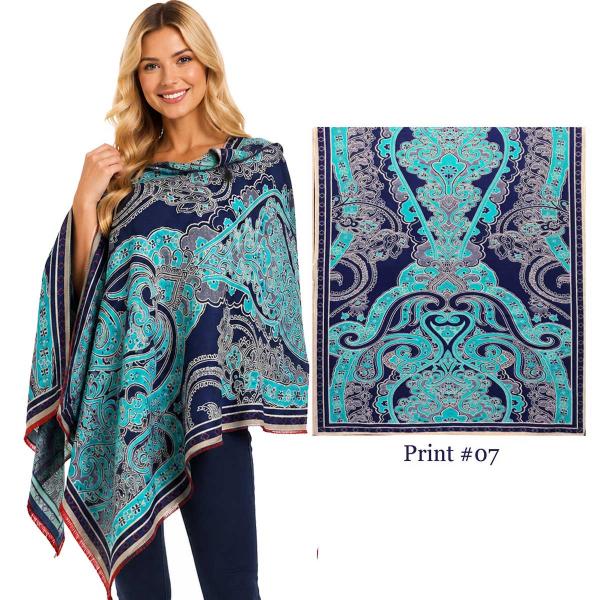 wholesale 3916/T - Silk Blend Button Shawls #07 - 