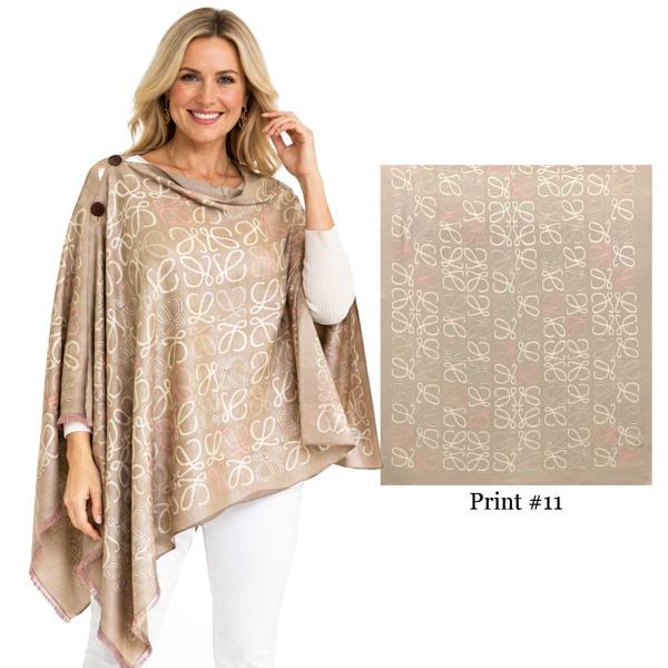 wholesale 3916/T - Silk Blend Button Shawls #11 - 