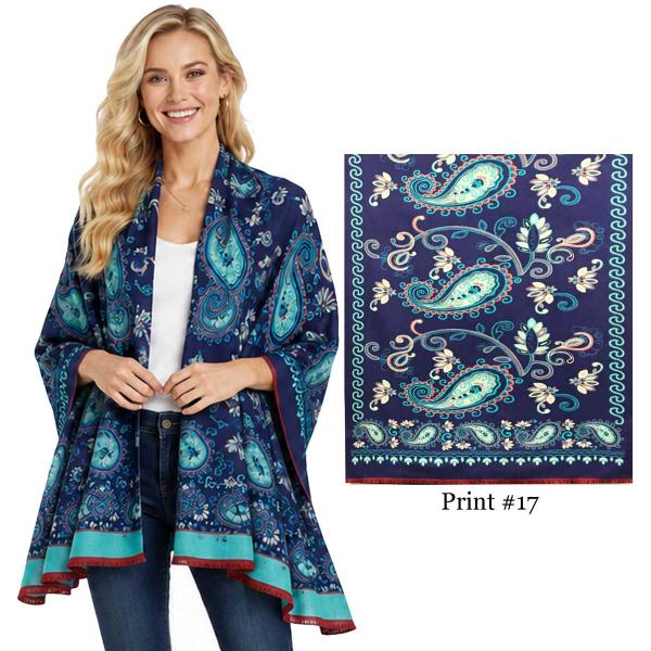 wholesale 3916/T - Silk Blend Button Shawls #17 - 