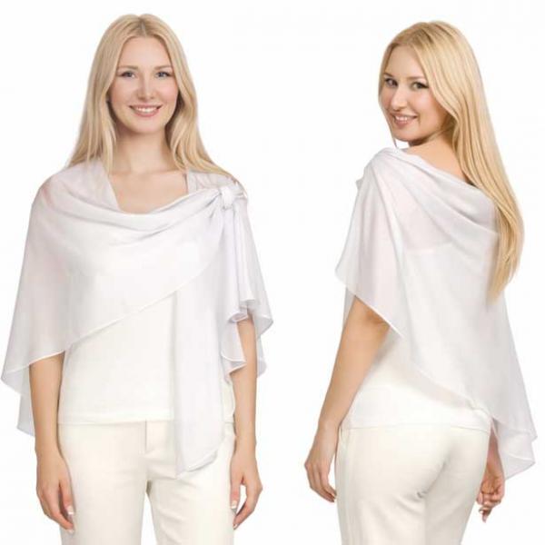 wholesale 3917/T - Georgette Pull Through Loop Wrap #002<br>
Ivory<br>
 - 