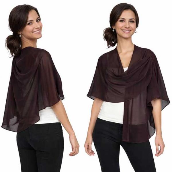 wholesale 3917/T - Georgette Pull Through Loop Wrap #177<br>
Eggplant - 