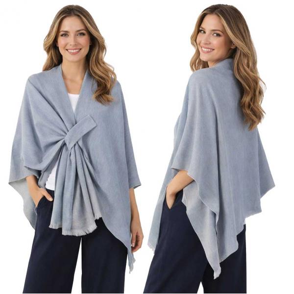 wholesale 3918/T - Twill Weave Loop Capes #10<br>
Light Blue Grey** - 