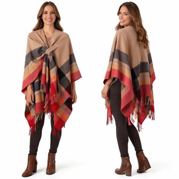 wholesale 3920/T - Plaid Loop Capes #01 - 