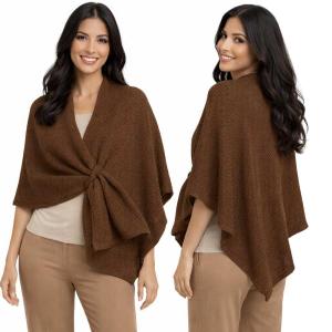 3921/T - Waffle Weave Loop Capes #03<br>
Dark Brown - 