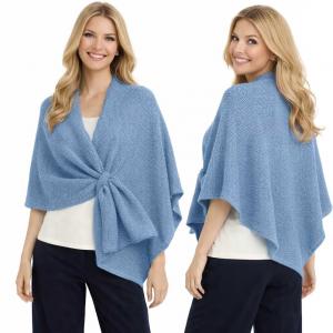 3921/T - Waffle Weave Loop Capes #04<br>
Denim Blue  - 