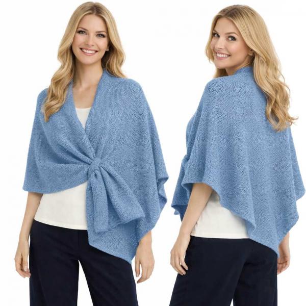 wholesale 3921/T - Waffle Weave Loop Capes #04<br>
Denim Blue  - 