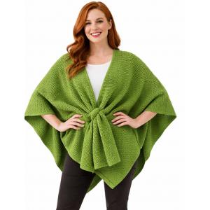 3921/T - Waffle Weave Loop Capes #05<br>
Avocado  - 