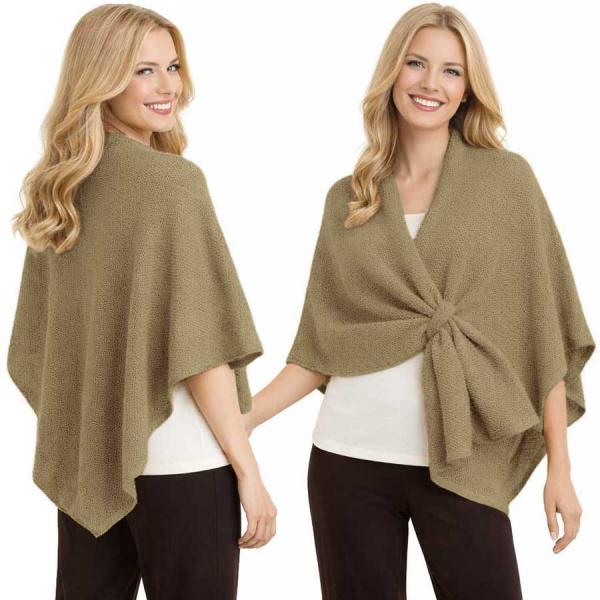 wholesale 3921/T - Waffle Weave Loop Capes #08<br>
Taupe  - 