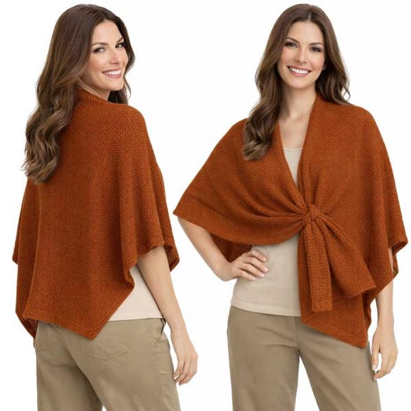 wholesale 3921/T - Waffle Weave Loop Capes #06<br>
Paprika  - 
