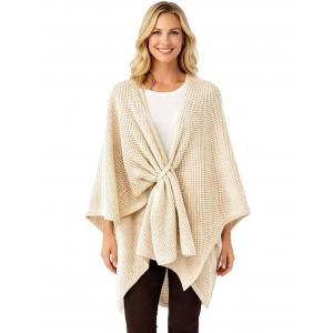 3921/T - Waffle Weave Loop Capes #07<br>
Ivory - 