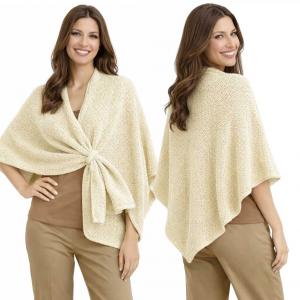 3921/T - Waffle Weave Loop Capes #07<br>
Ivory - 