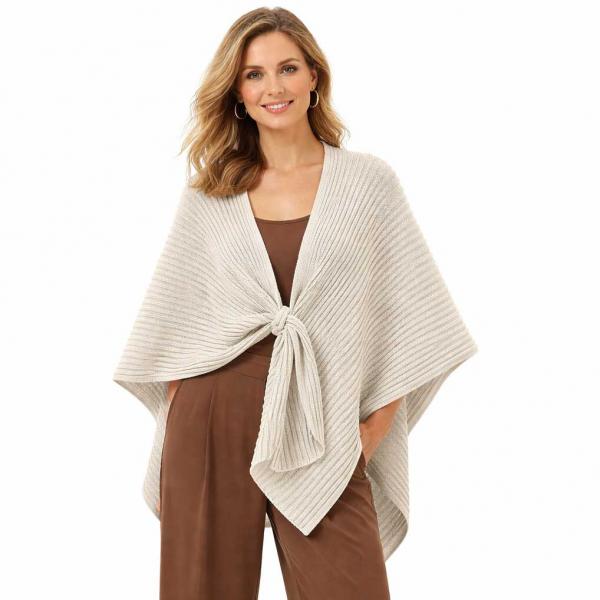 wholesale 3922/T - Ribbed Knit Loop Shawl #03<br>
Ivory  - 