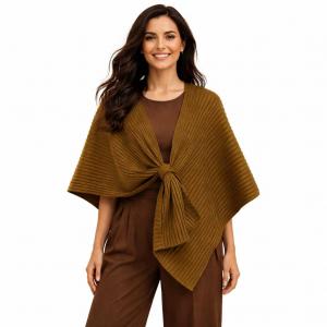 3922/T - Ribbed Knit Loop Shawl #04<br>
Olive Brown - 