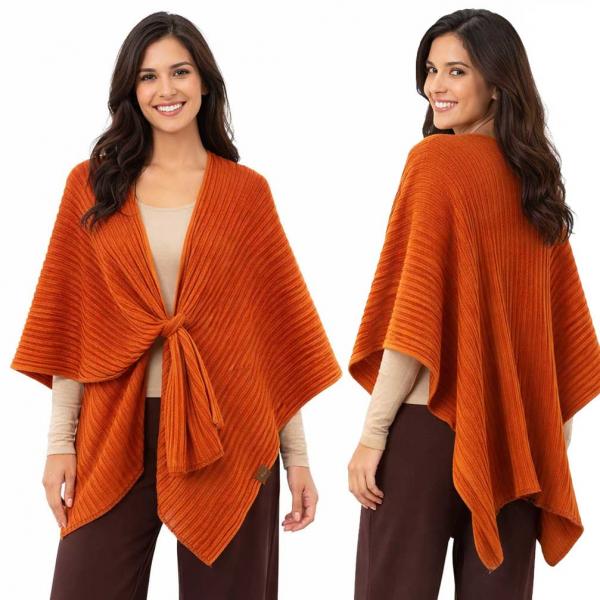 wholesale 3922/T - Ribbed Knit Loop Shawl #06<br>
Paprika
 - 