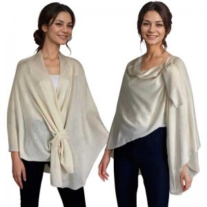 3934 - Cashmere Feel Double Loop Cape Ivory - One Size Fits Most