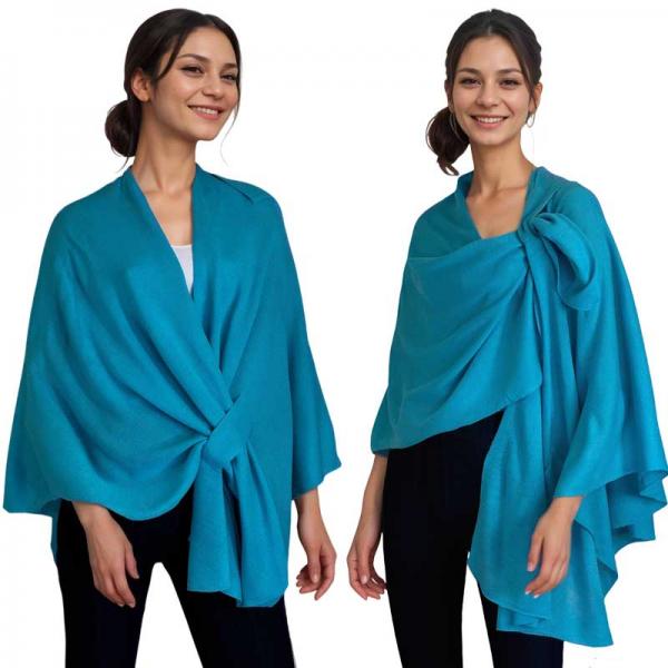 wholesale 3934 - Cashmere Feel Double Loop Cape Turquoise - One Size Fits Most