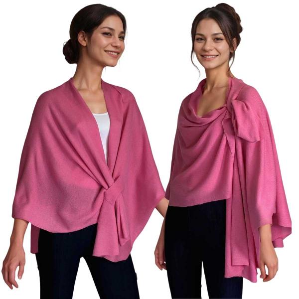 wholesale 3934 - Cashmere Feel Double Loop Cape Pink - One Size Fits Most