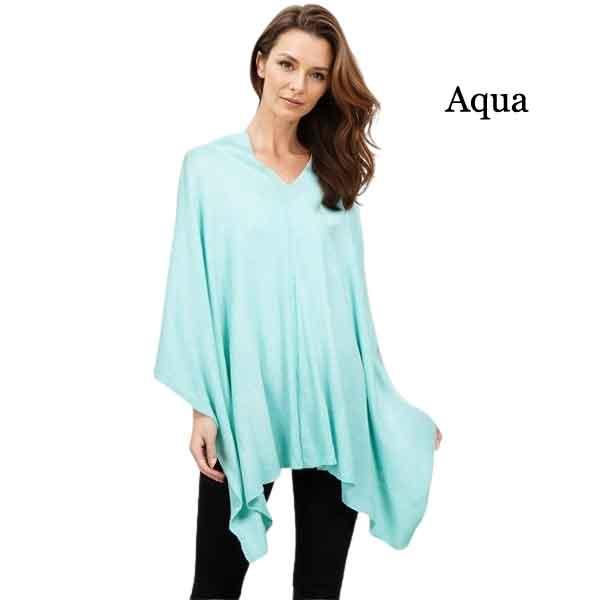 wholesale Colors for Easter 8672 Poncho - Aqua - One Size Fits Most