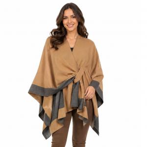 305 - Two Tone Loop Capes #03<br>
Caramel/Black - 