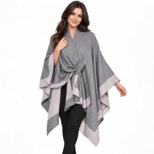 305 - Two Tone Loop Capes #10<br>
Charcoal/Silver - 