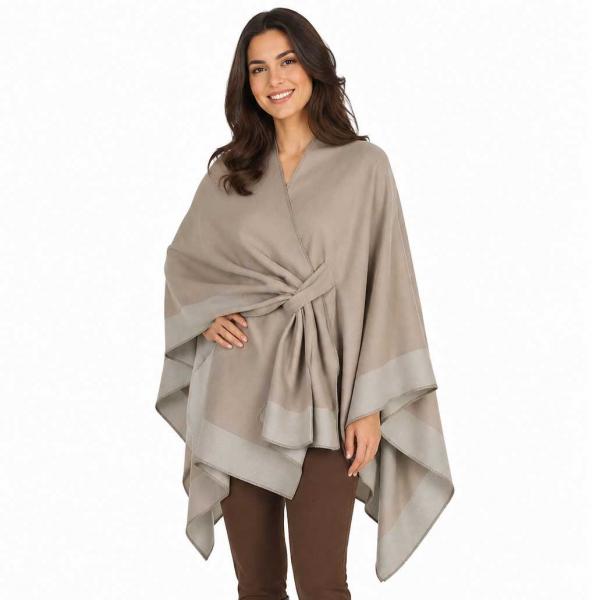 wholesale 305 - Two Tone Loop Capes #09<br>
Tan/Beige - 