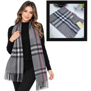 3848 - Tartan Plaid Shawls Grey Tartan - 26